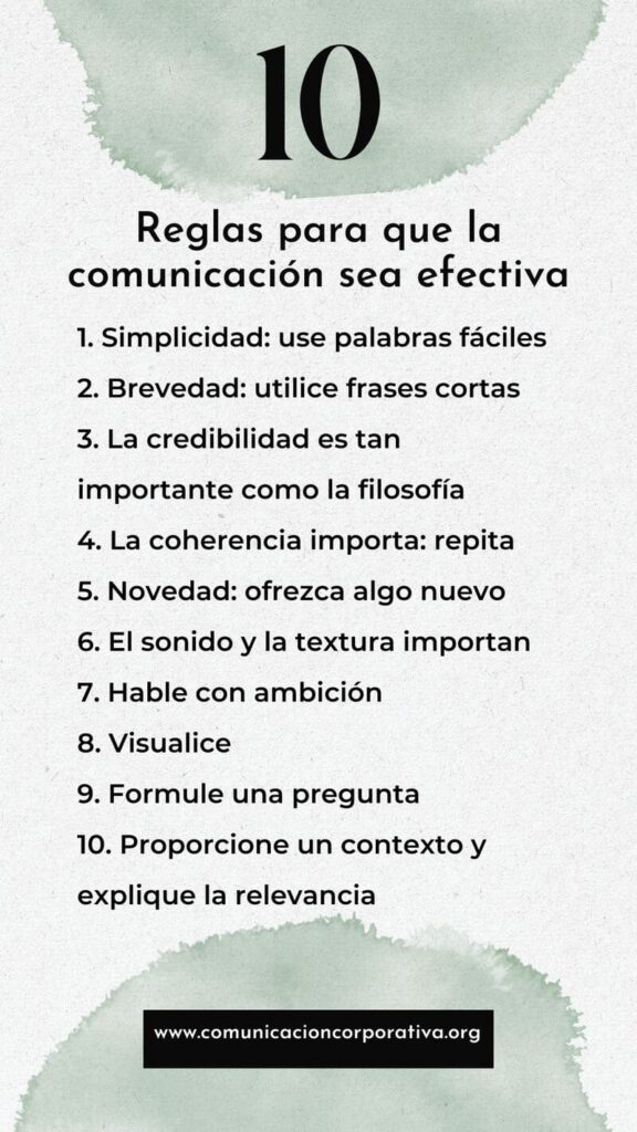 10 reglas para que la comunicación sea efectiva